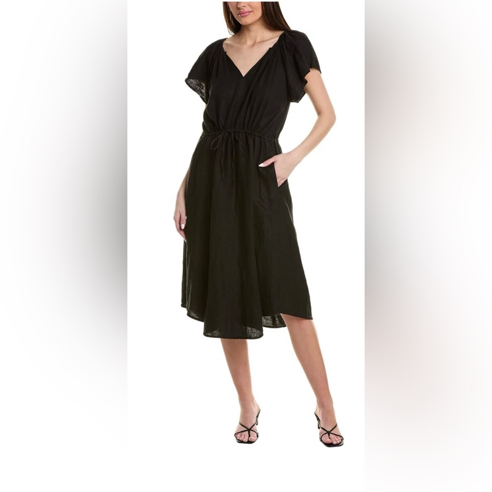 Velvet by Graham & Spencer Black Linen Pepper Dress (M)
